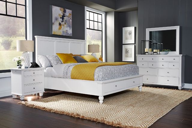 aspenhome® Cambridge White California King Panel Storage Bed-2