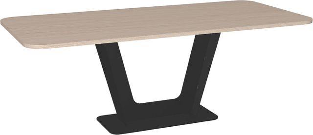 Amisco Customizable Amelia 84" Rectangular Dining Table with Radius Corners and 1" White Oak Veneer Top-0