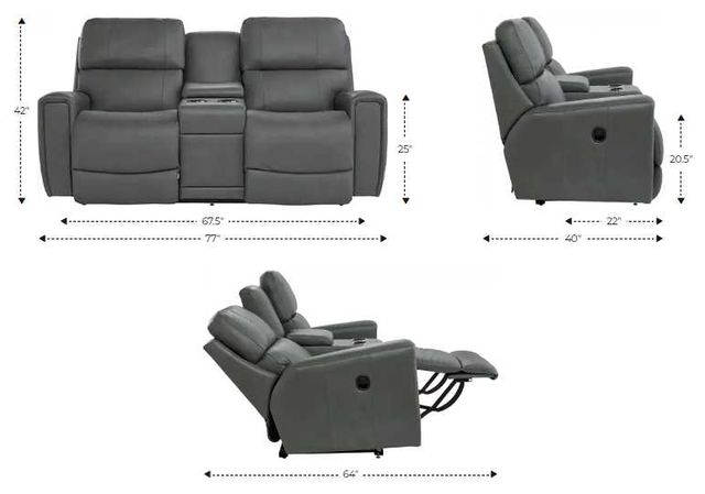 La-Z-Boy® Apollo Flint Manual Reclining Loveseat with Console-2
