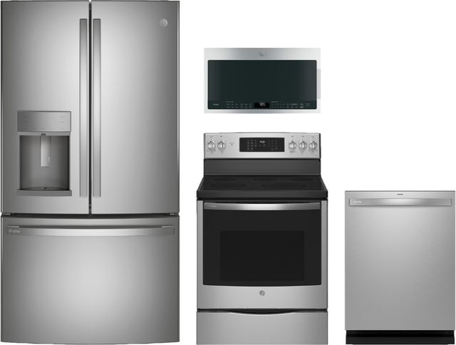 GE Profile™ 4 Piece Stainless Steel Electric Kitchen Package-0