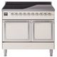 Ilve® Nostalgie II Noblesse 40'' Antique White Pro Style Induction Range with Chrome Trim-0