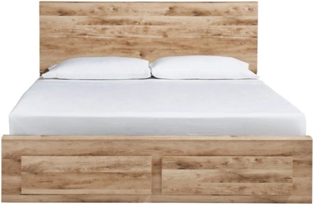 Signature Design by Ashley® Hyanna Tan Brown Queen Panel Bed with 2-Drawer Storage-1