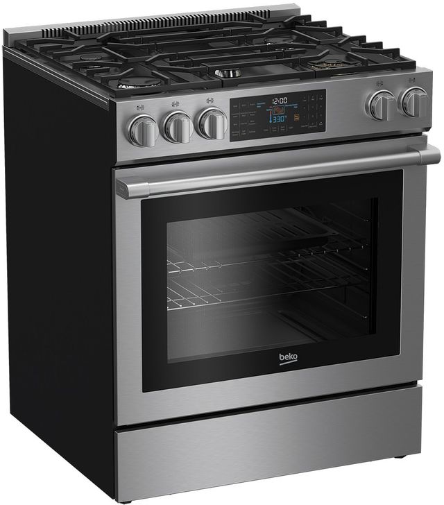 Beko 30" Stainless Steel Slide In Gas Range-1