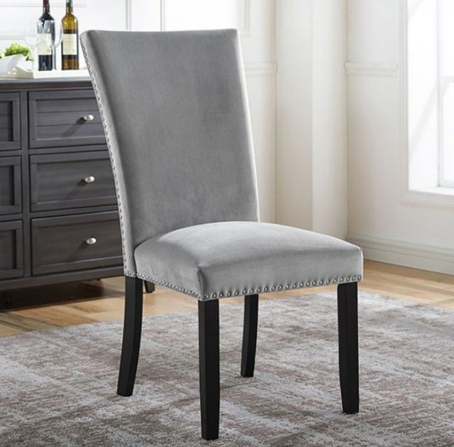 Furniture of America® Kian 2-Piece Black/Light Gray Side Chair Set-3