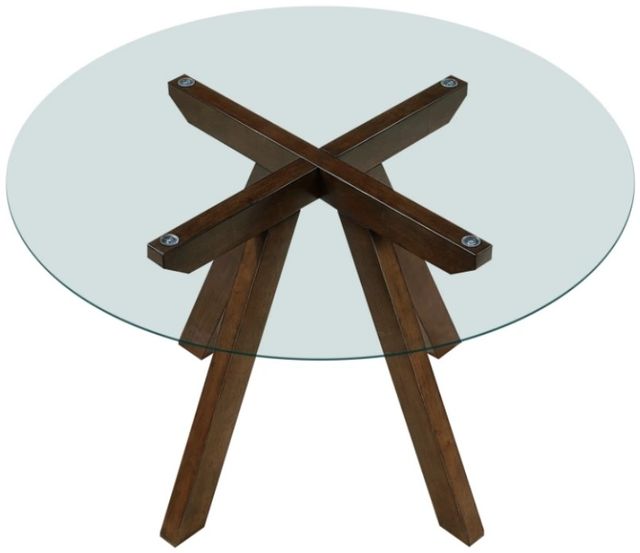 Homelegance®  Aiden Glass Top Dining Table with Brown Base-3