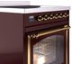 Ilve® Nostalgie II Noblesse 30'' Burgundy Pro Style Induction Range with Brass Trim-4
