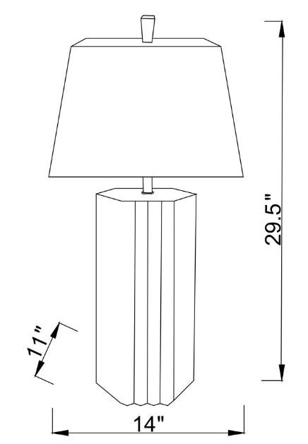 Coaster® Elena Brown/White 30" Square Tapered Mirrored Table Lamp -5