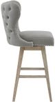 Olliix by Madison Park Grey Hancock High Wing Back Button Tufted Upholstered 32" Swivel Bar Stool-2