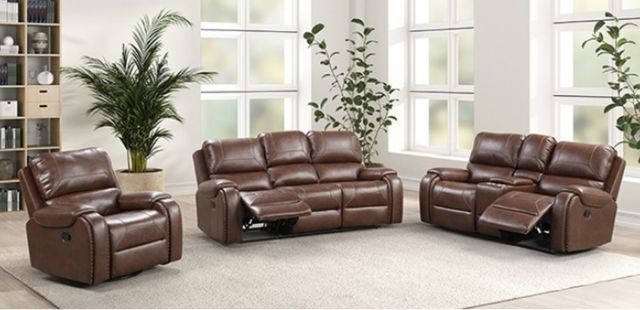 Furniture of America® Tepic Brown Manual Reclining Loveseat-1