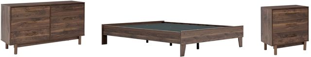 Signature Design by Ashley® Calverson 3-Piece Mocha Queen Platform Bed Set-0