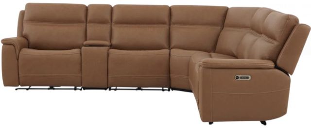 Flexsteel® Sawyer Harvest Leather Power Reclining Sectional with Power Headrests and Lumbar with Custom Layout Options-4