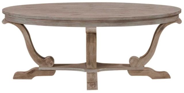 Liberty Furniture Greystone Mill Stone White Wash Oval Cocktail Table-2