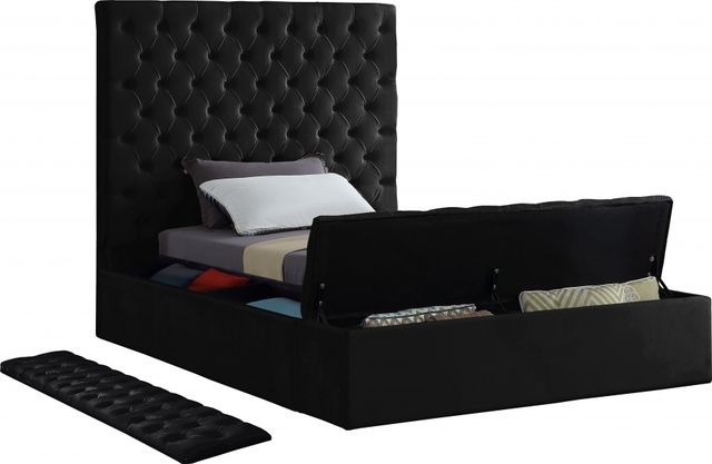 Meridian Furniture Bliss Black Velvet Twin Bed-3