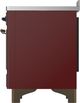 Ilve® Majestic III 48" Burgundy Pro Style Induction Range with Triple Glass Door and Burnished Trim-4