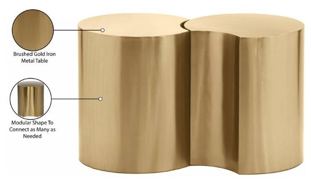 Meridian Furniture Dimple 2-Piece Gold 20" Modular Nesting End Table Set-3
