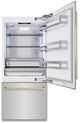 ZLINE Autograph Edition 36" 19.8 Cu. Ft. Stainless Steel Built In Bottom Freezer Refrigerator with Graphite Gray Interior and Champagne Bronze Accents-3