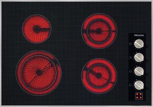 Front view of the Miele 30” Stainless Steel Electric Cooktop
