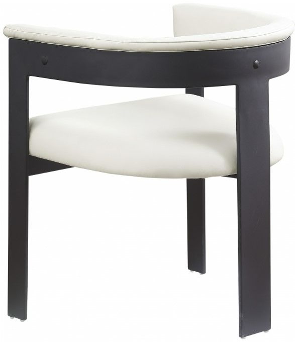 Meridian Furniture Romeo Cream/Matte Black Vegan Leather Dining Chair-3