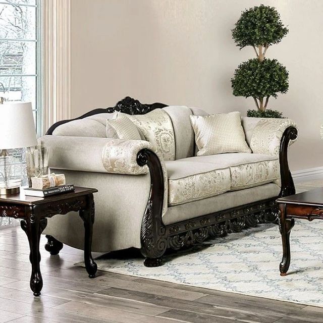 Furniture of America® Newdale Ivory Loveseat-0