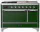 Ilve® Majestic III 48" Emerald Green Pro Style Dual Fuel Liquid Propane Range with French Top and Chrome Trim-0