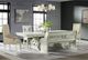 Elements International Stone White Slat Back Dining Bench-2
