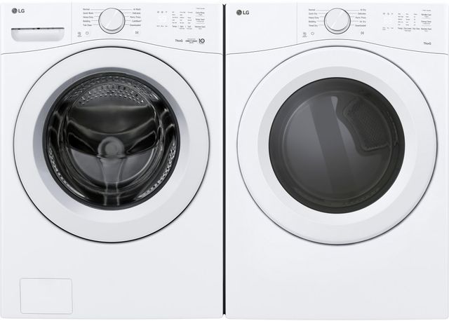 LG White Front Load Washer & Gas Dryer Laundry Pair-0