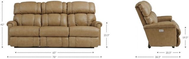 La-Z-Boy® Pinnacle Navy Power Wall Reclining Sofa with Headrest-4