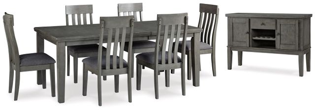 Signature Design by Ashley® Hallanden 8-Piece Gray Dining Room Set