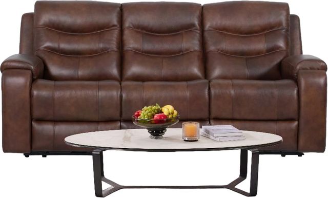 CHEERS Sherman Brazil Cognac Light Brown Dual Power Headrest Sofa-0