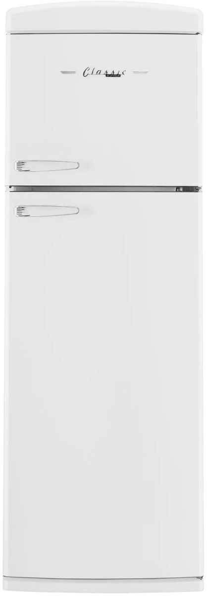 Unique® Appliances Classic Retro 24" 11 Cu. Ft. Marshmallow White Counter Depth Top Freezer Refrigerator-0