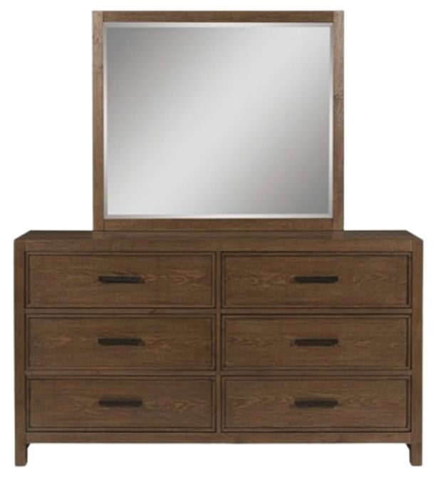 Benchcraft® Lelander Brown Dresser and Mirror-1
