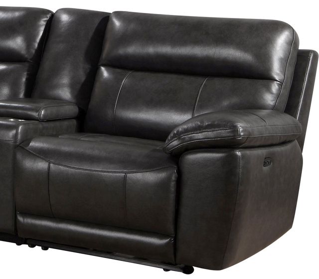 Leather Italia™ Shae Martin Grey Right Arm Facing Power Recliner with Power Headrest-0