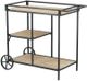 A & B Home Black/Natural Shelf with Wheels-1