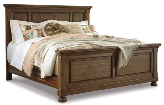 Signature Design by Ashley® Flynnter 3-Piece Medium Brown California King Panel Bed Set-1
