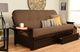 Kodiak Furniture Phoenix Linen Cocoa/Espresso Full Storage Futon with Mattress-1