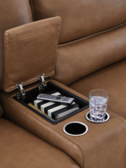 Signature Design by Ashley® DeepWakes 3-Piece Caramel Right Arm Facing Power Reclining Sectional with Chaise-4