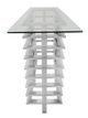 Sagebrook Home Glass Top Console Table with Silver Base-2