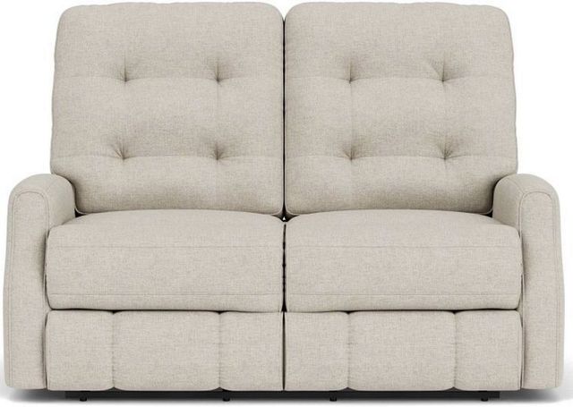 Flexsteel® Devon White Vanilla Reclining Loveseat-1