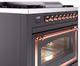 Ilve® Nostalgie II Noblesse 36'' Graphite Matte Pro Style Dual Fuel Range with Copper Trim-4