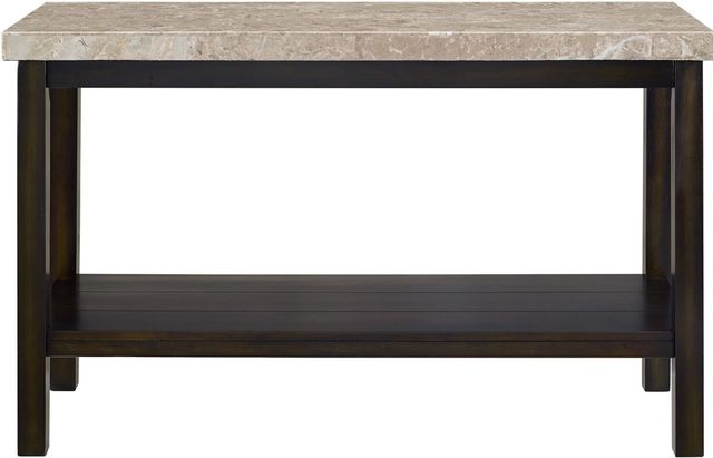 Elements International Kansas Beige Sofa Table with Espresso Base-1