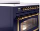 Ilve® Nostalgie II Noblesse 36'' Midnight Blue Pro Style Induction Range with Brass Trim-4