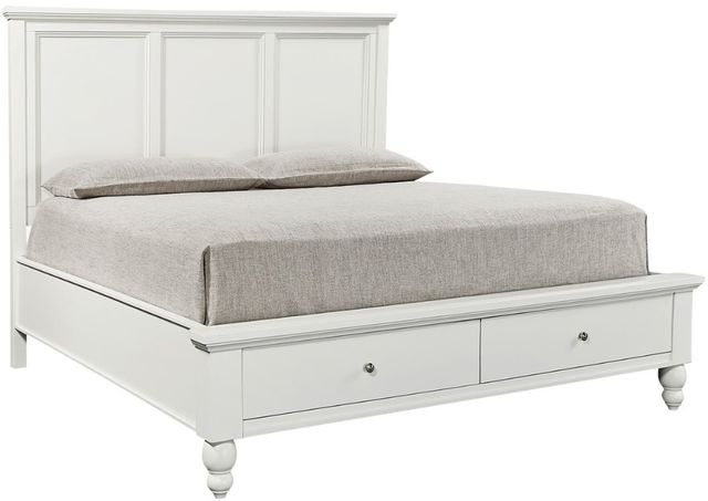 aspenhome® Cambridge White Queen Panel Storage Bed-0