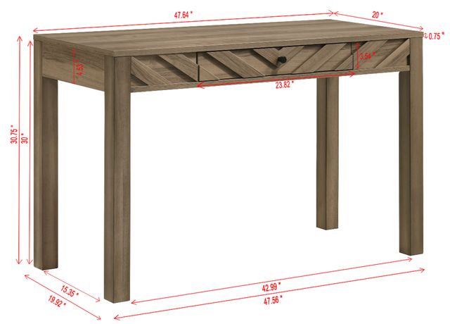 Crown Mark Valor Light Brown Writing Desk-2