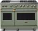 Viking® 5 Series 48" Eucalyptus Pro Style Gas (NG) Range with Brushed Brass Trim-0