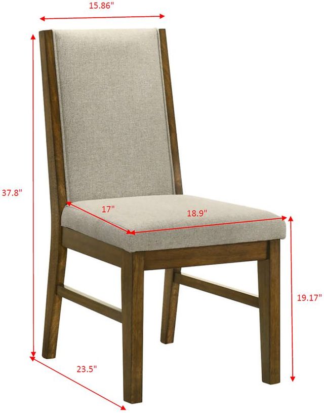 Crown Mark Hollister Beige/Brown Upholstered Dining Side Chair-2