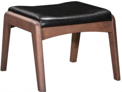 Zuo® Modern Bully Black Lounge Chair and Ottoman Set-2