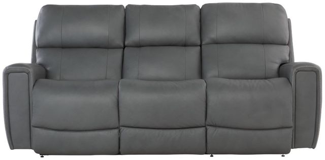 La-Z-Boy® Apollo Blue Grey Leather Power Reclining Sofa with Headrest and Lumbar-2