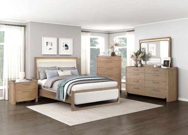 Homelegance® Riley Beige Queen Panel Bed-1