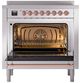 Ilve® Nostalgie II Noblesse 36'' Stainless Steel Pro Style Induction Range with Copper Trim-2