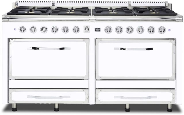 Viking® Tuscany 66" White Dual Fuel Pro-Style Dual Fuel Natural Gas Range-0